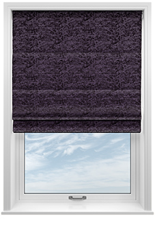 Cyrus Crushed Velvet, Deep Purple - Motorised Roman Blind